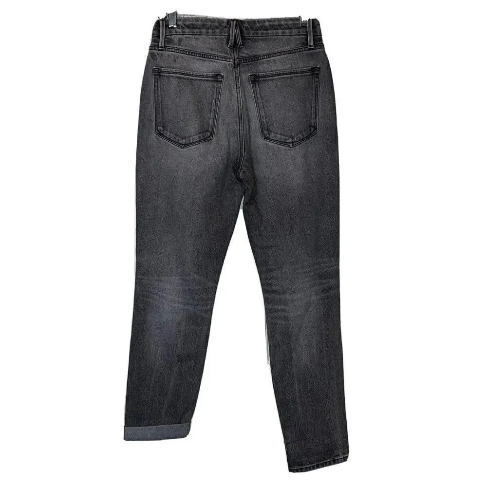 Good American Good Girlfriend Jean Womens 2 26‎ In Black Style GG602BT High Rise